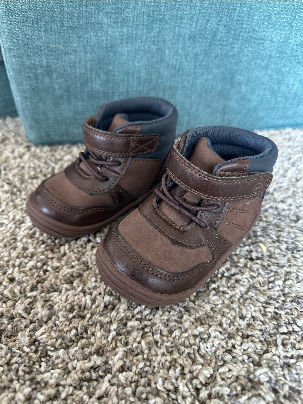 Surprize by Stride Rite Brown and Navy Quillo Baby Boys Boots